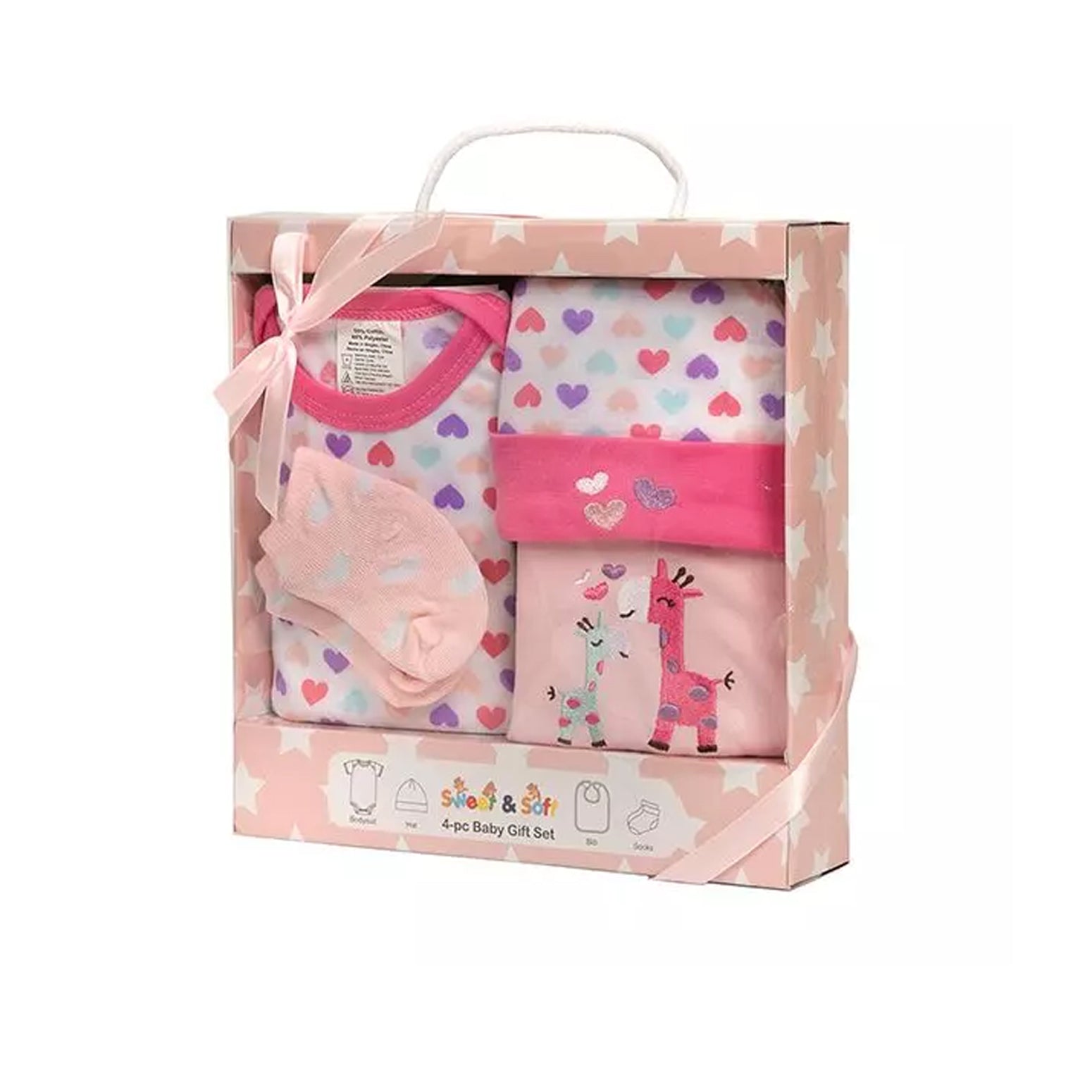 4 Piece Baby Girl Gift Box Set Giraffe - Benzie Gifts