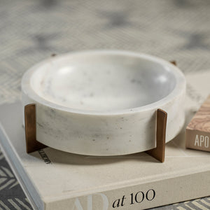 White Marble bowl and tray set - Benzie Gifts