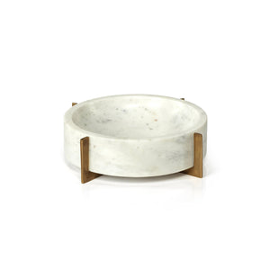 White Marble bowl and tray set - Benzie Gifts